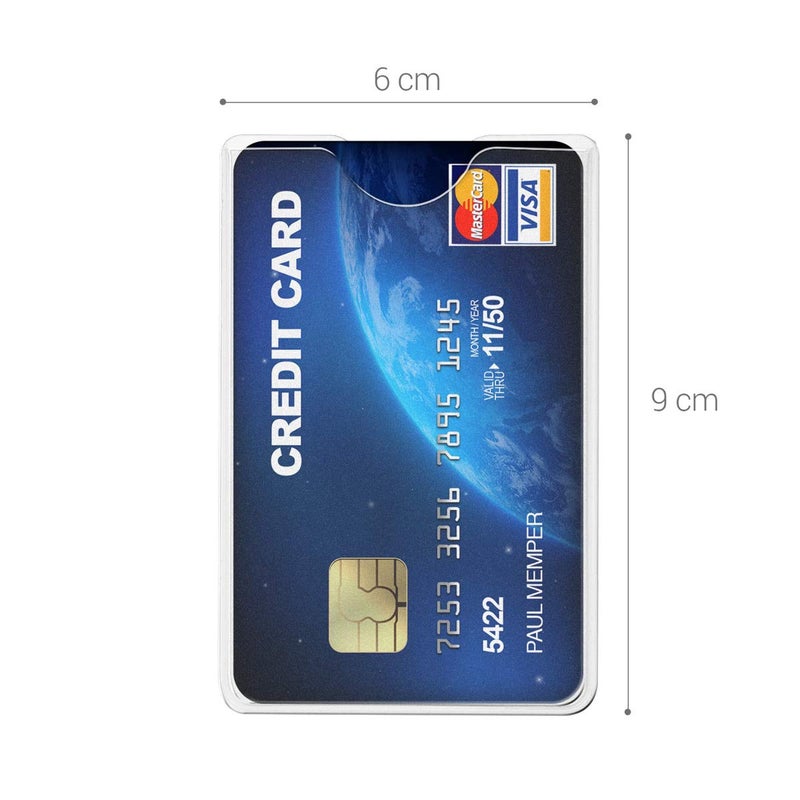 kwmobile 20 Pieces Credit Card Sleeves - Transparent ID Business Card Holder - Identification Social Security SSN Cards Protector Inserts - Image 4